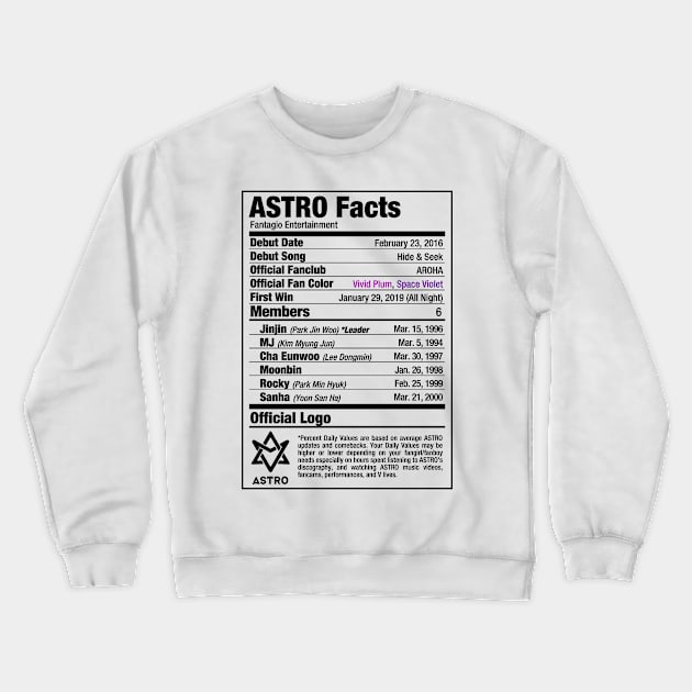 ASTRO Nutritional Facts Crewneck Sweatshirt by skeletonvenus